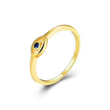 [Love Lucky] Blauer Zirkon-Teufelsaugenring 