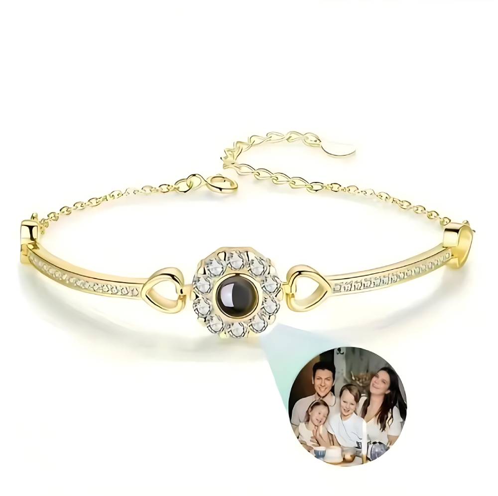 Personalisiertes Blumenfotoarmband