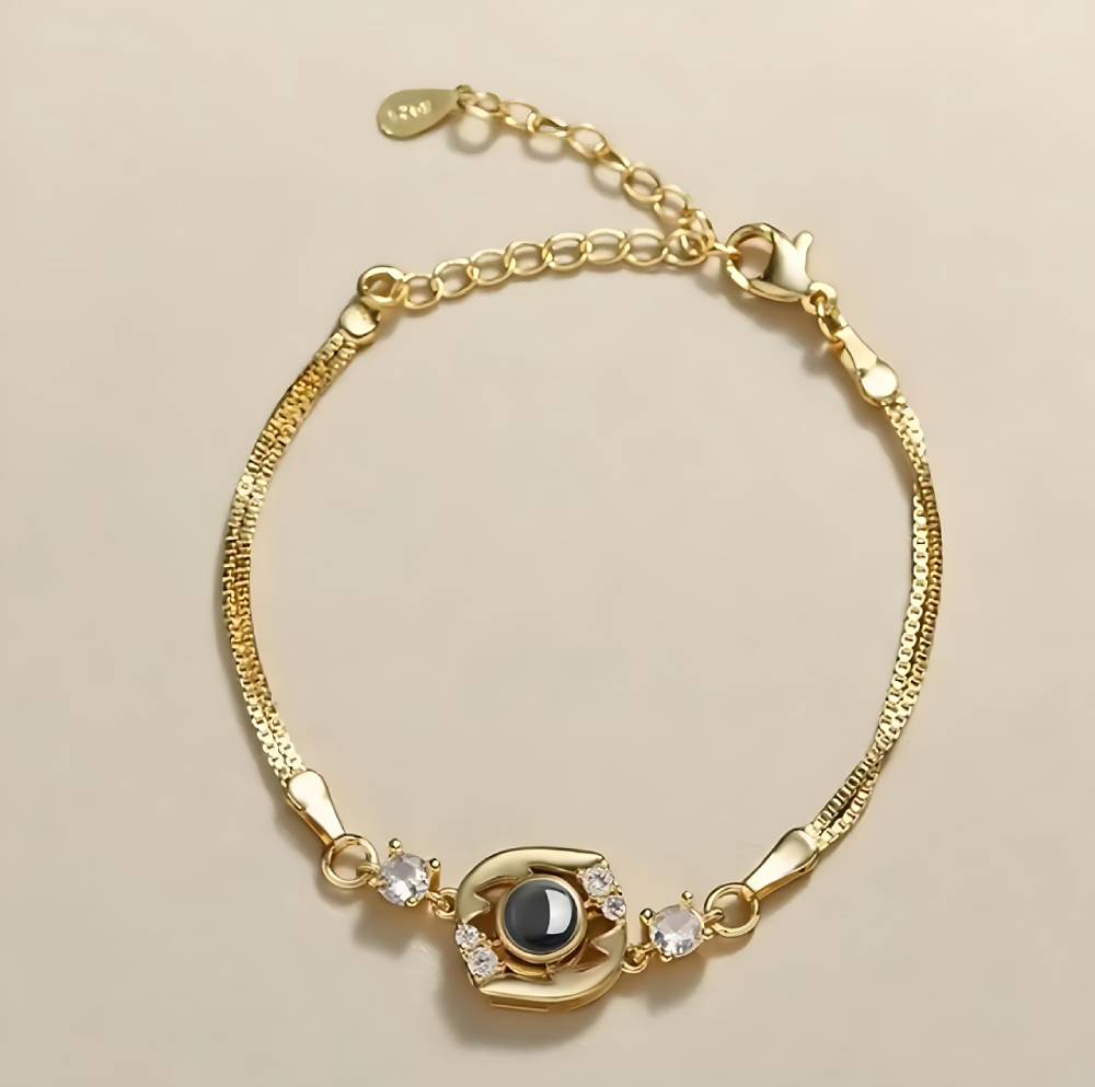 Personalisiertes rundes Blumen-Fotoarmband