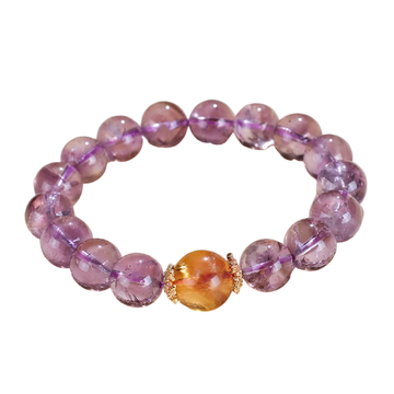 [Love Lucky]Amethyst und Gelber Turmkristall