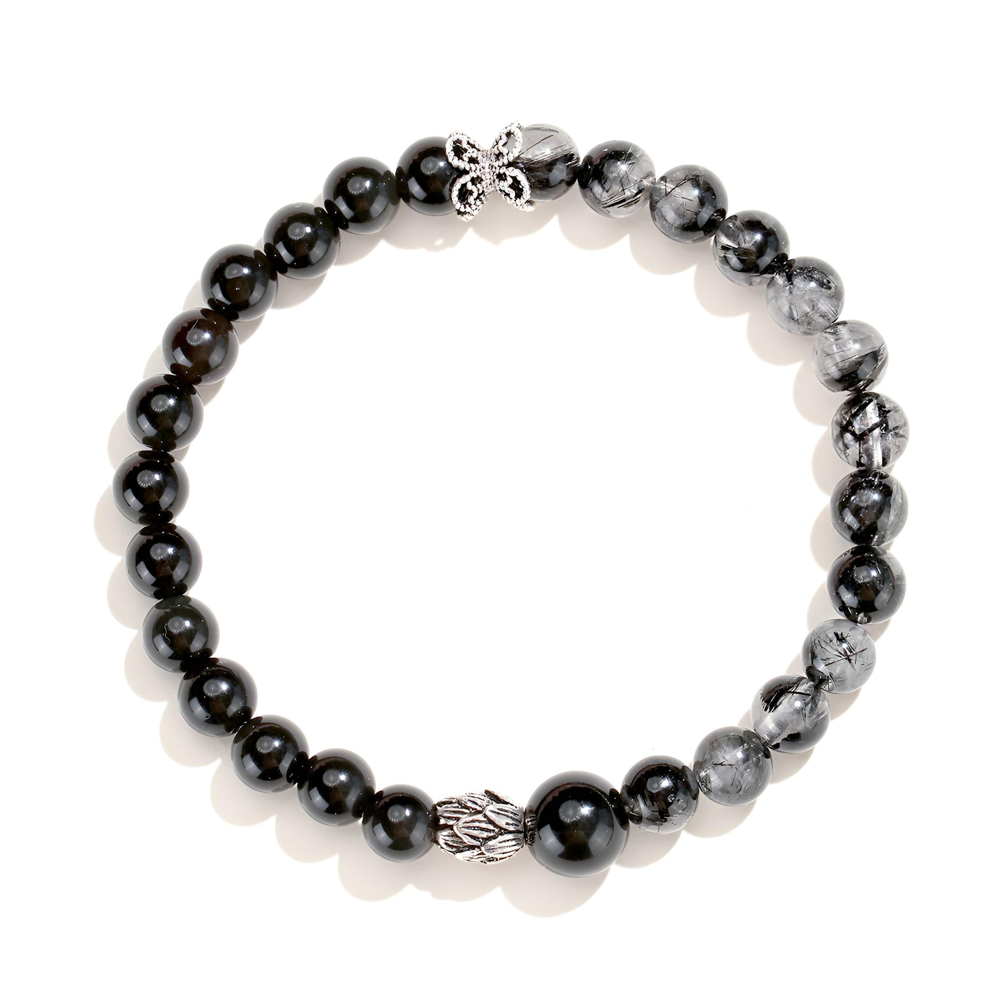 [Liebesglück]Obsidian Paar Armband