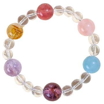 [Love Lucky]White Crystal Multi-Treasure Beaded Bracelet B