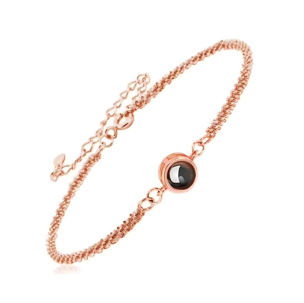 Personalisiertes Fotoarmband mit dünner Kette