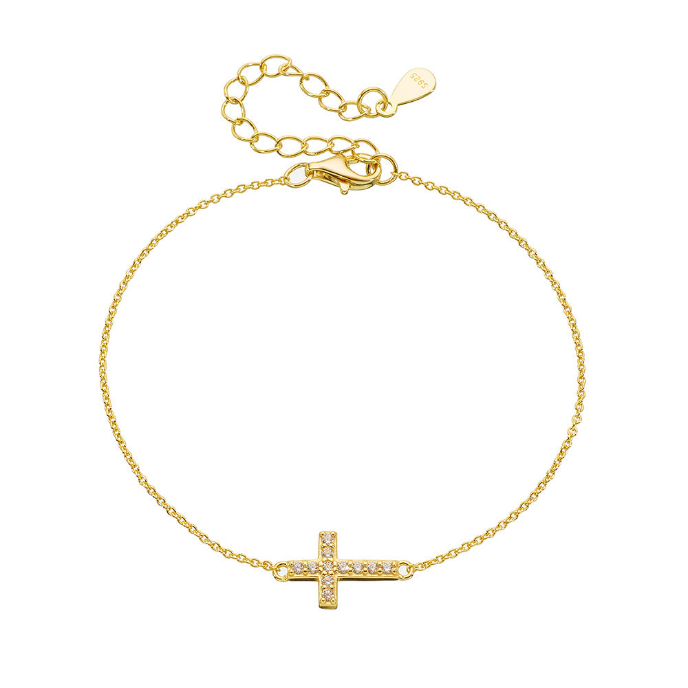[Love Lucky]S925 Silber Diamant Kreuz Armband
