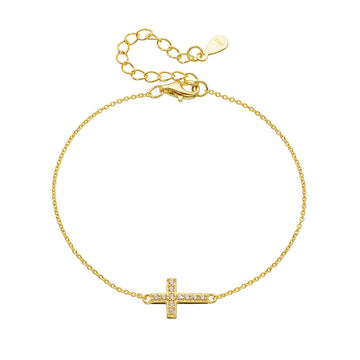 [Love Lucky]S925 Silber Diamant Kreuz Armband
