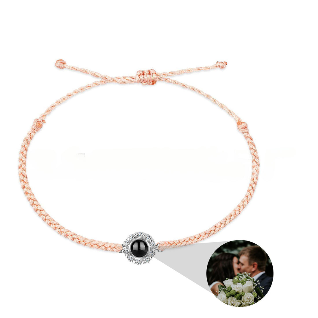 Personalisiertes rundes Diamant-Fotoarmband