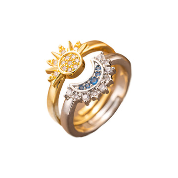 [Love Lucky] Sonne und Mond Tonghui Diamant offener Ring 