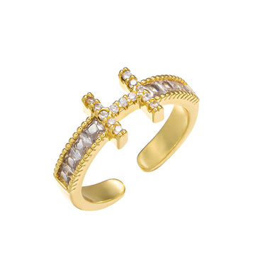 [Love Lucky] Volldiamant H Öffnung verstellbar Ehering Ring 