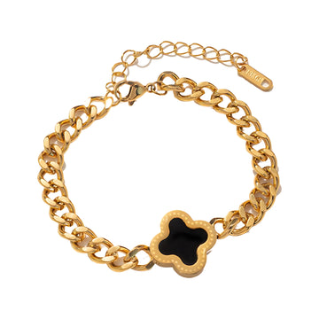 [Love Lucky]Vierblättriges Kleeblatt-Muschelarmband 