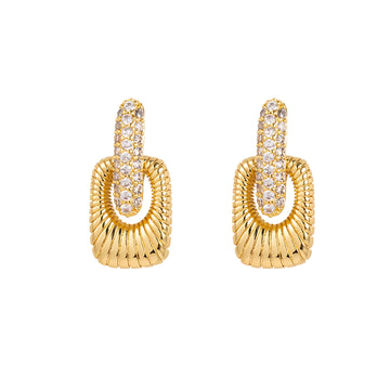[Love Lucky] Quadratische Diamant-Ohrstecker 