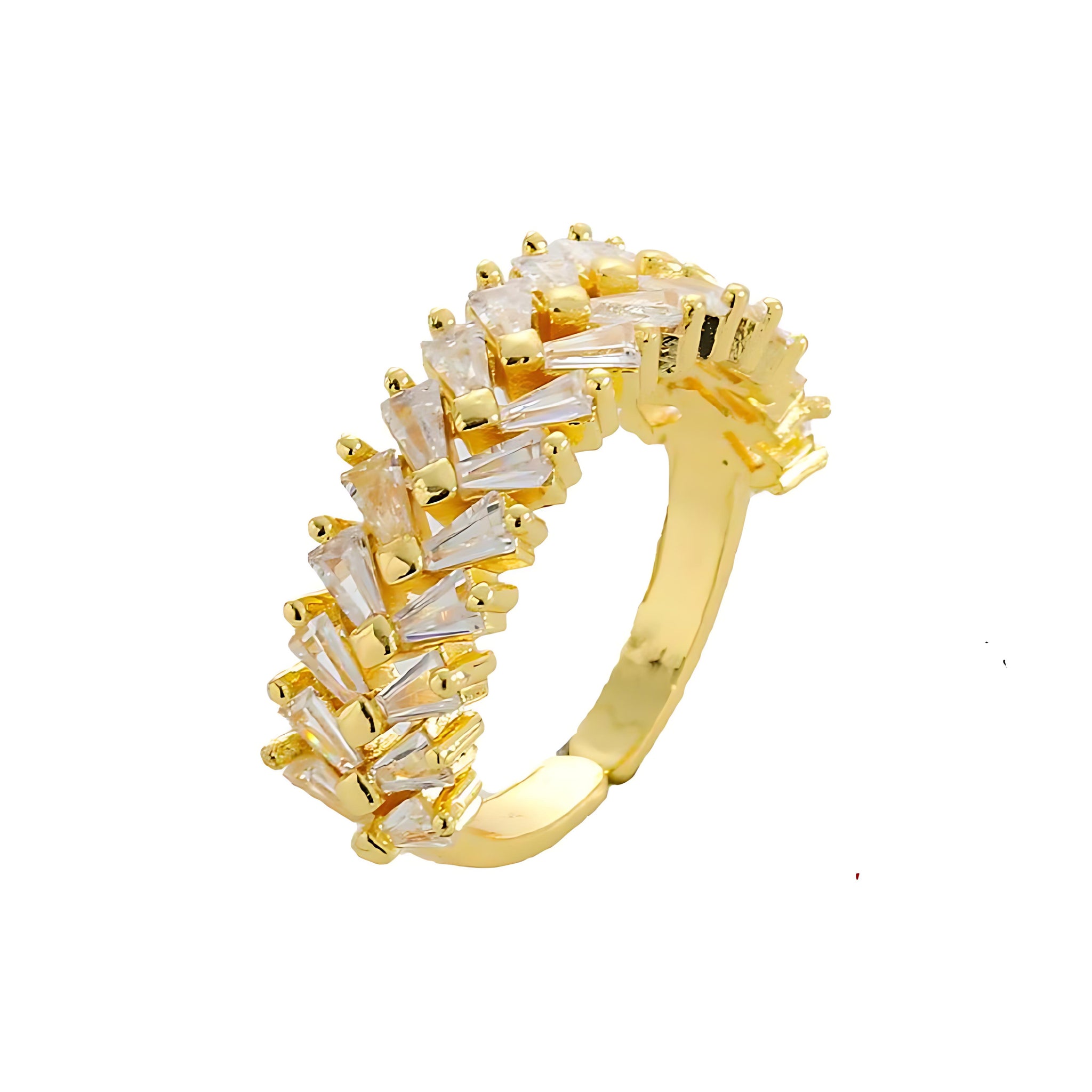 [Love Lucky]Doppelreihiger offener verstellbarer Ring mit weißem Zirkon 