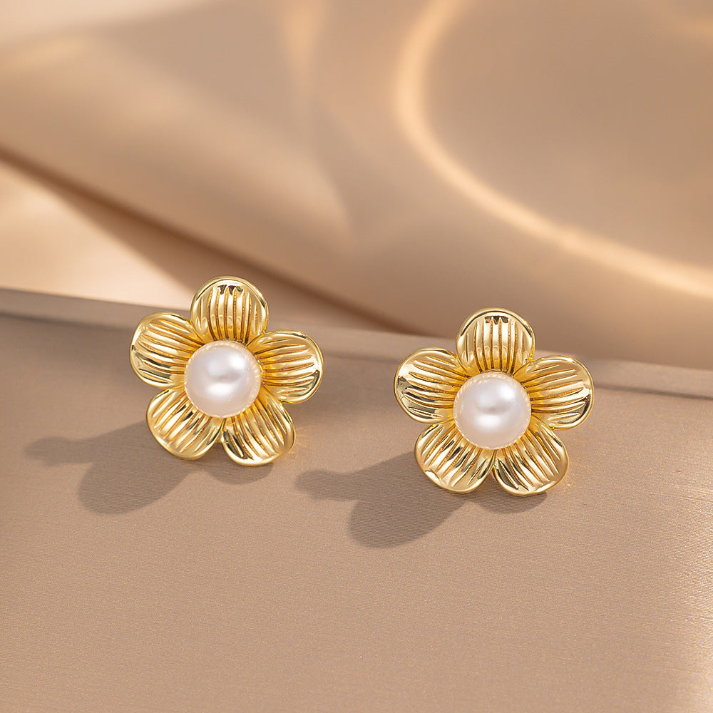 [Love Lucky] Vintage Perlen-Blumen-Ohrstecker 