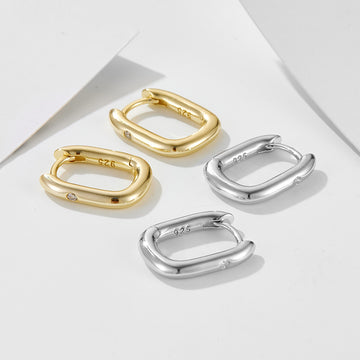 [Love Lucky]S925 Retro Oval U-förmige Ohrringe 