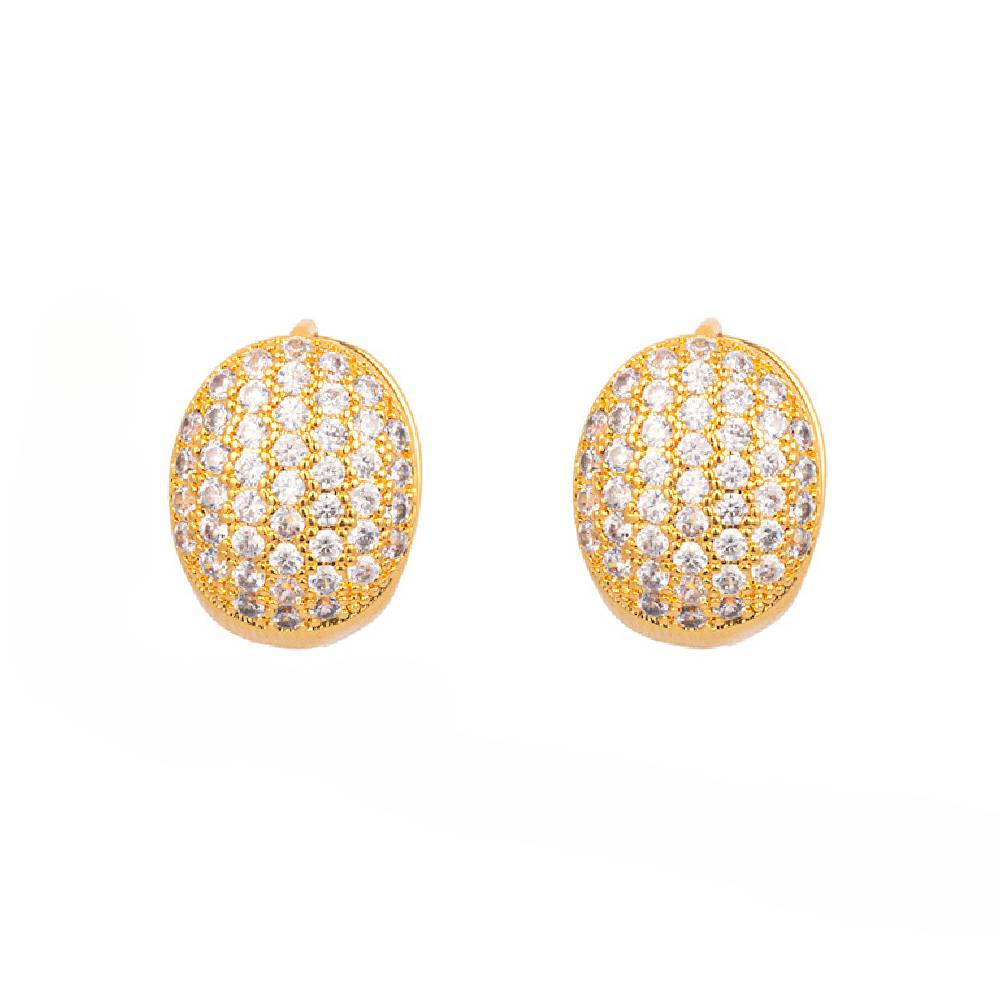 [Love Lucky] Ovale Ohrstecker mit Diamanten 