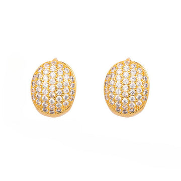 [Love Lucky] Ovale Ohrstecker mit Diamanten 