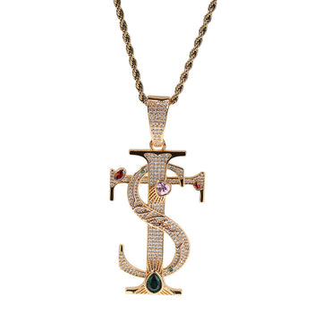 TS Cross Pendant Necklace