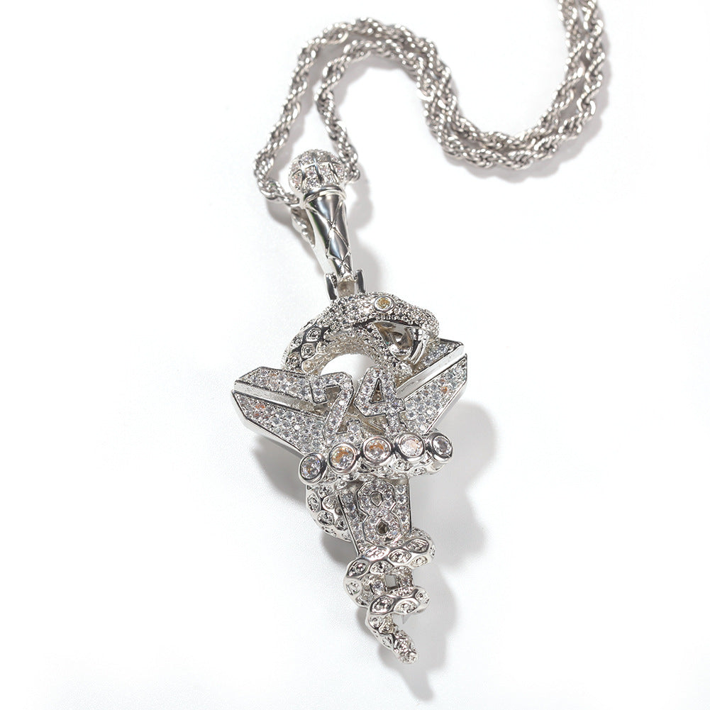 Black Mamba Viper Cross Pendant Necklace