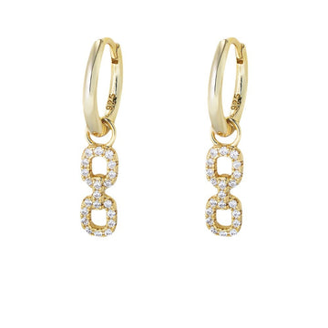 [Love Lucky]S925 Silber Geometrische Diamant Kurze Ohrringe 