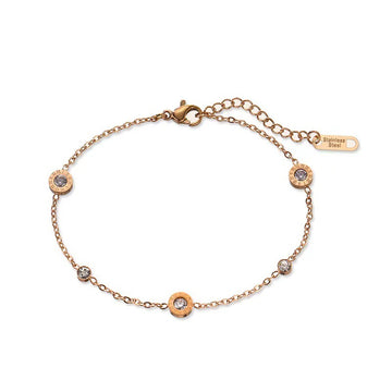 [Love Lucky]Römisches Design Zirkon Armband 