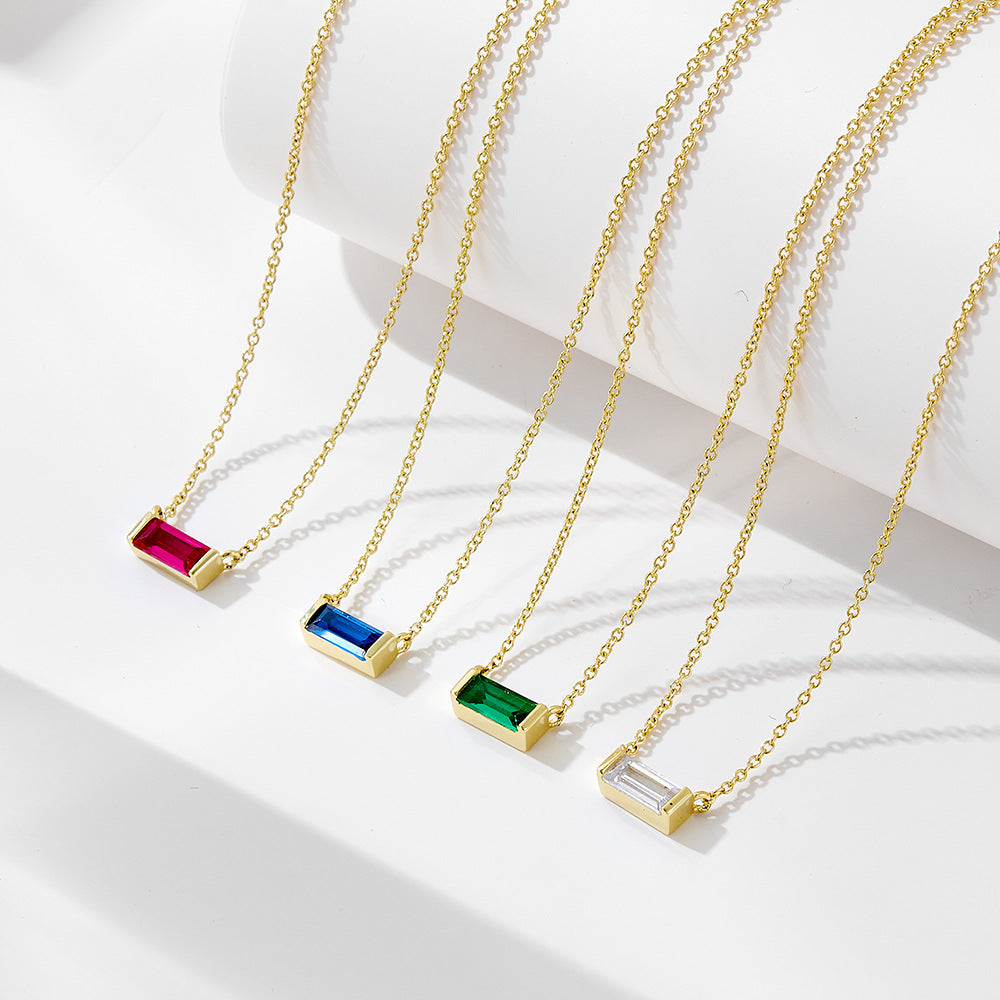 S925 Silver Twelve Birthstone Pendant Necklace