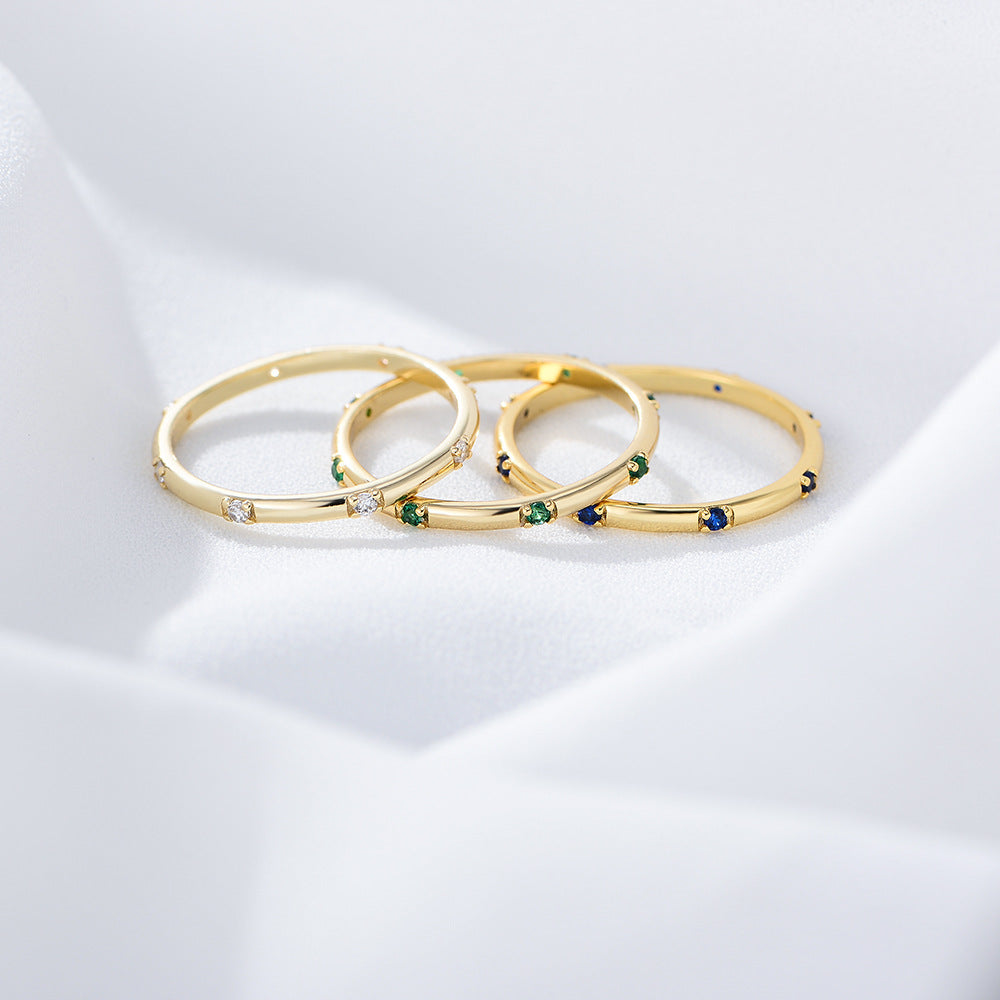 S925 silver white zircon ring