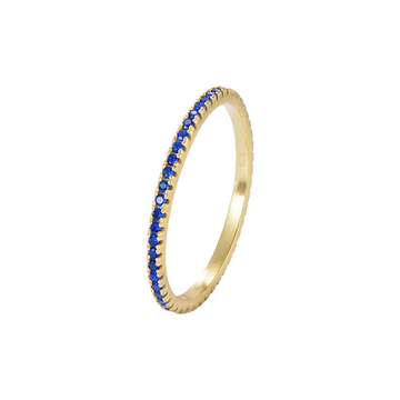 [Love Lucky] S925 Silber Dunkelblau Zirkon voller Diamantring 
