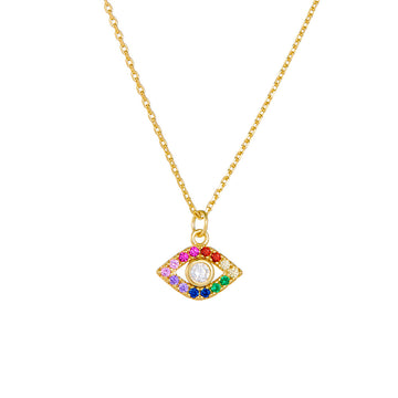 [Love Lucky]S925 silberfarbene Zirkonia-Augenkette 