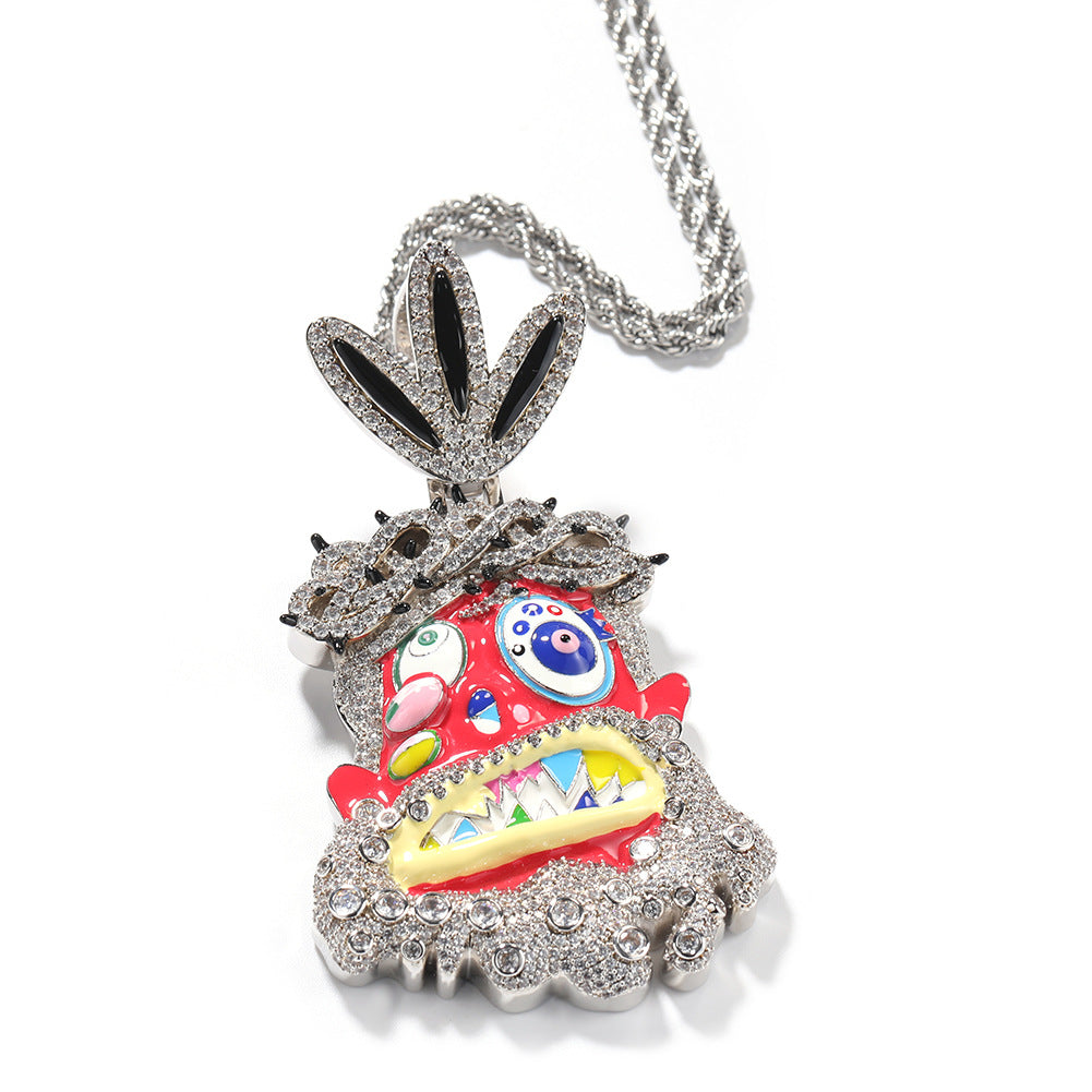 Hip hop cartoon avatar pendant necklace