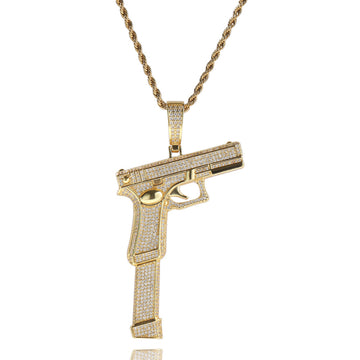 Hip Hop Pistol Pendant Necklace