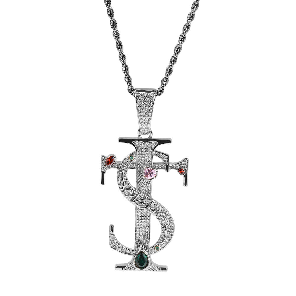 TS Cross Pendant Necklace