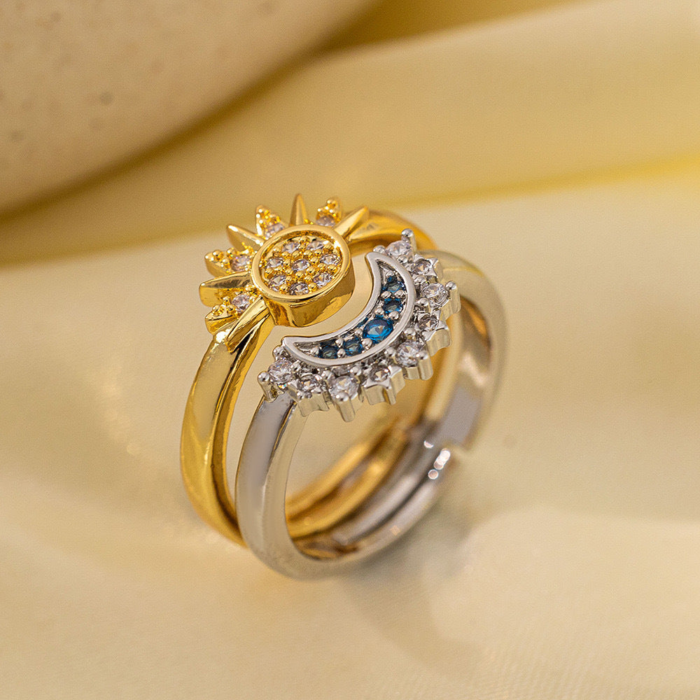 Sun and Moon Tonghui Diamond Open Ring
