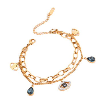 [Love Lucky]Teufelsauge Doppelkettenarmband 