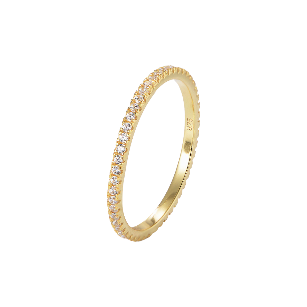 [Love Lucky] S925 Silber Weiß Zirkon Volldiamantring 