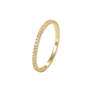 [Love Lucky] S925 Silber Weiß Zirkon Volldiamantring 