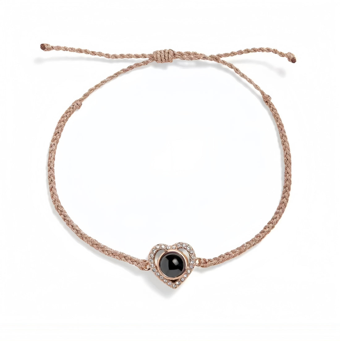Personalisiertes Diamant-Fotoarmband in Herzform
