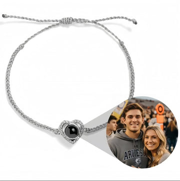 Personalisiertes Diamant-Fotoarmband in Herzform