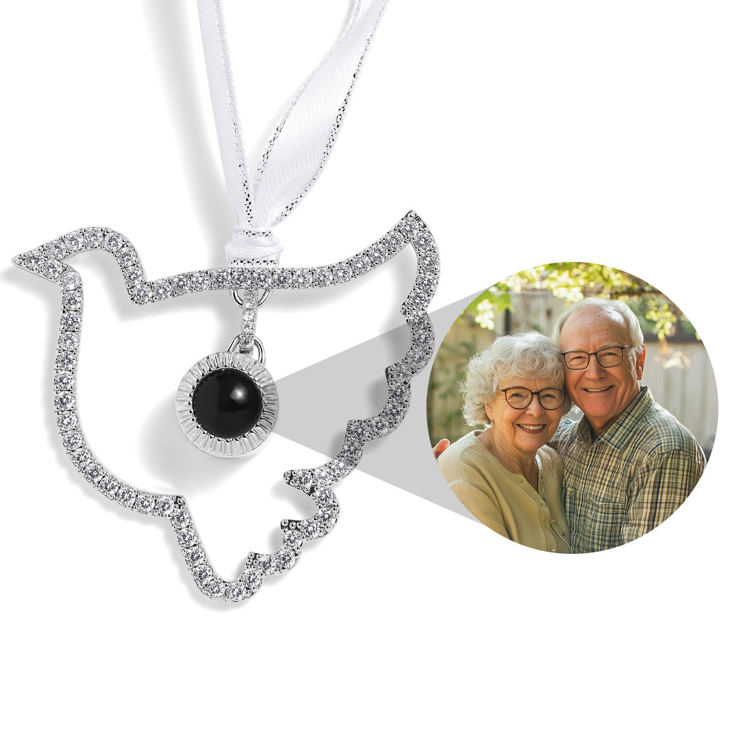Personalisiertes Taubenfoto-Ornament